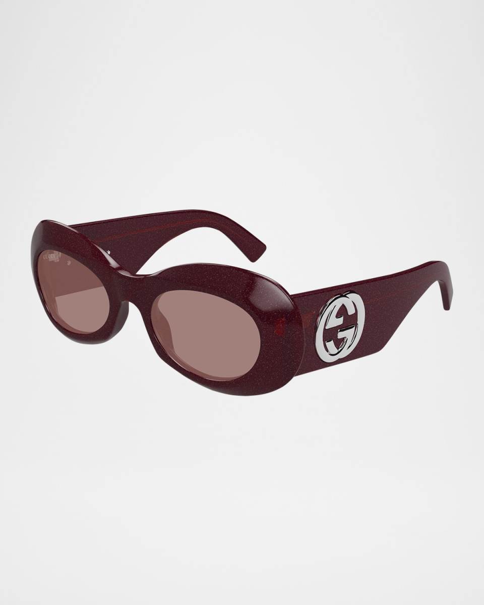 Interlocking G Plastic Oval Sunglasses